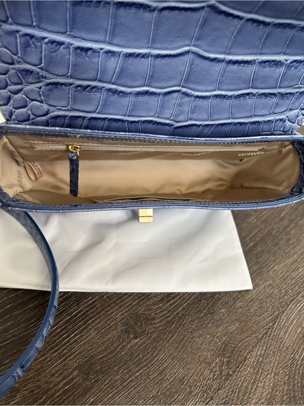 Brahmin Rosa Bellbottom Blue Fleur Genuine Leather - Picture 10 of 10